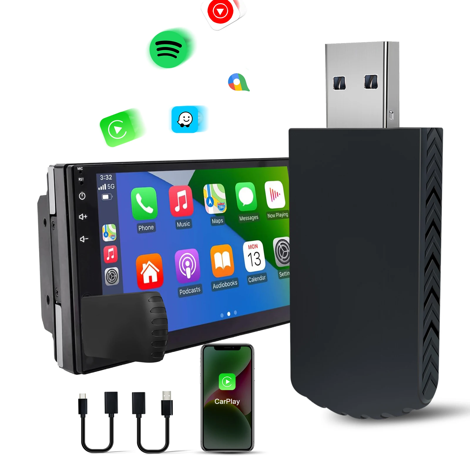 Беспроводной адаптер CarPlay USB Carplay автомобильный Радио Аудио мультимедийный плеер мобильный телефон адаптер автомобиля Android радио