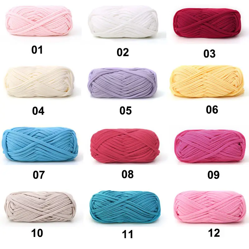 Factory direct wholesale multicolor crochet crochet fabric yarn sling hand knitted t-shirt carpet yarn bag