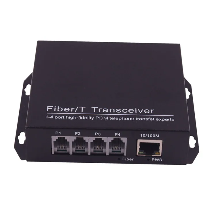 4 Channel Telephone and 1 Port 10/100M Ethernet Telephone To Fiber optic media Converter Extender PCM transmitter