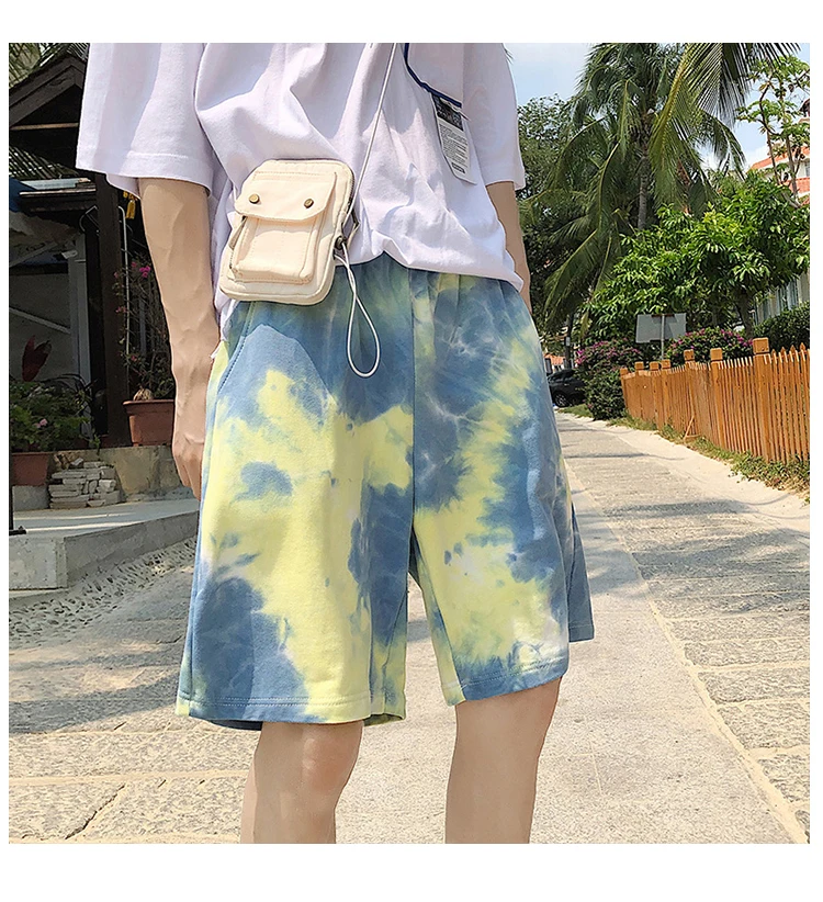 
Ready To Shipping Casual Cotton Shorts Tie Dye Shorts For Men 