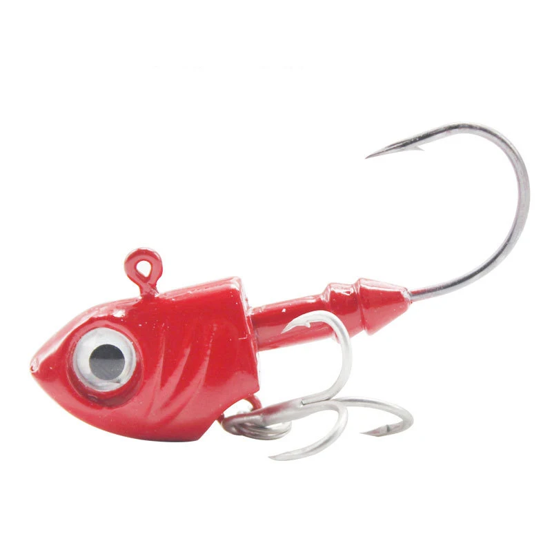3.5g-33g Doc heavy road subred fish type lead head hook Blood trough hook with glitter hook Perch Mandarin fish
