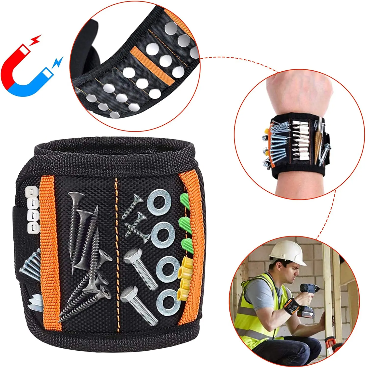 magnetic wristband near me with strong magnets work handyman to hold screws security wristbands