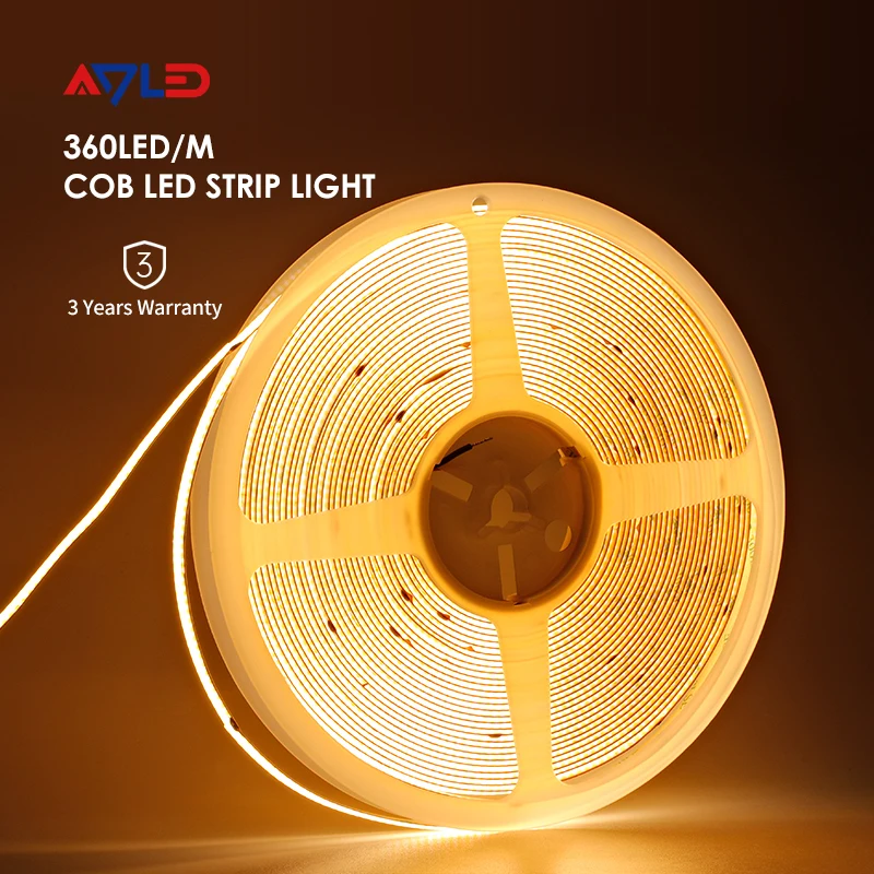 13M or 20M Long 7W/m 3 Year Warranty DC24V COB 360LEDs/m No Voltage Drop Remote Control Bigger Roll White LED Strip Lights