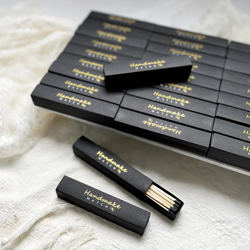 long matches box Colored custom match for hotel candle strong sticks high quality wooden UV foil printing matchsticks