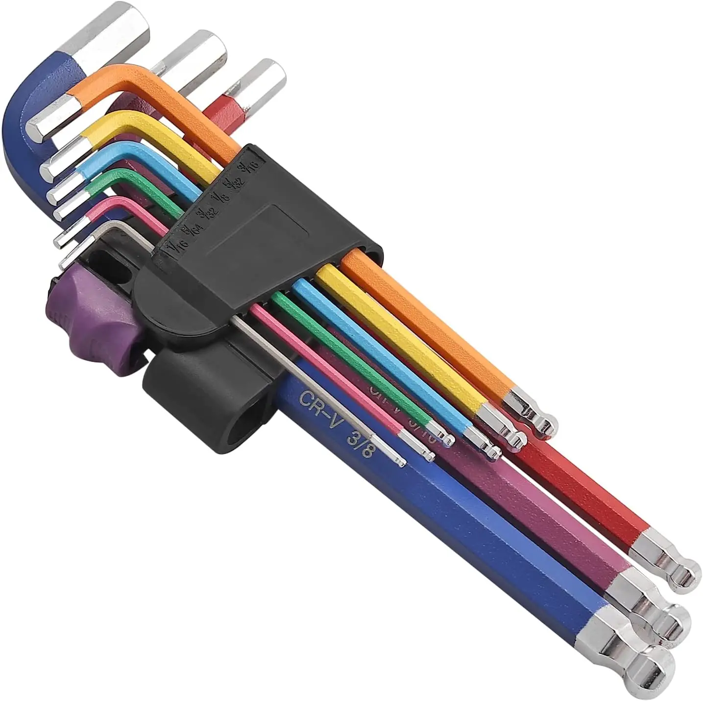 Wholesale by manufacturer 9 PCS Set High Quality Chrome Vanadium Steel Colorful Allen Key Set Hex Key