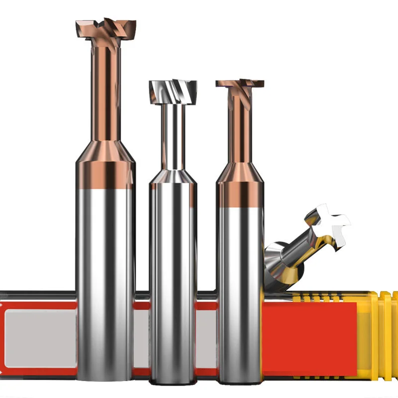 T track two flutes spiral flat milling cutter carbide cnc slotting cutter for aluminum stainless steel