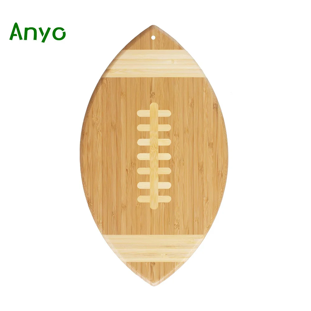 Football Shaped Bamboo Wood Cutting Board and Charcuterie Board New shaped bamboo cutting board