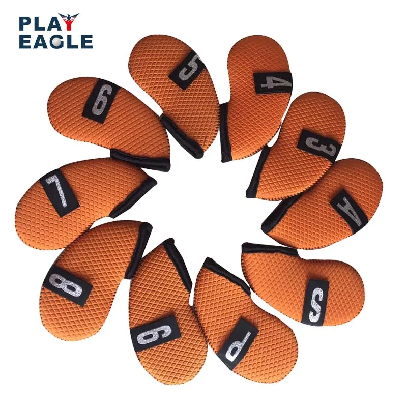 10pcs/set Custom Golf Cover 4,5,6,7,8,9,A,S, P, X Neoprene Fabric Iron Headcover Driving Fabric Iron Cover Golf