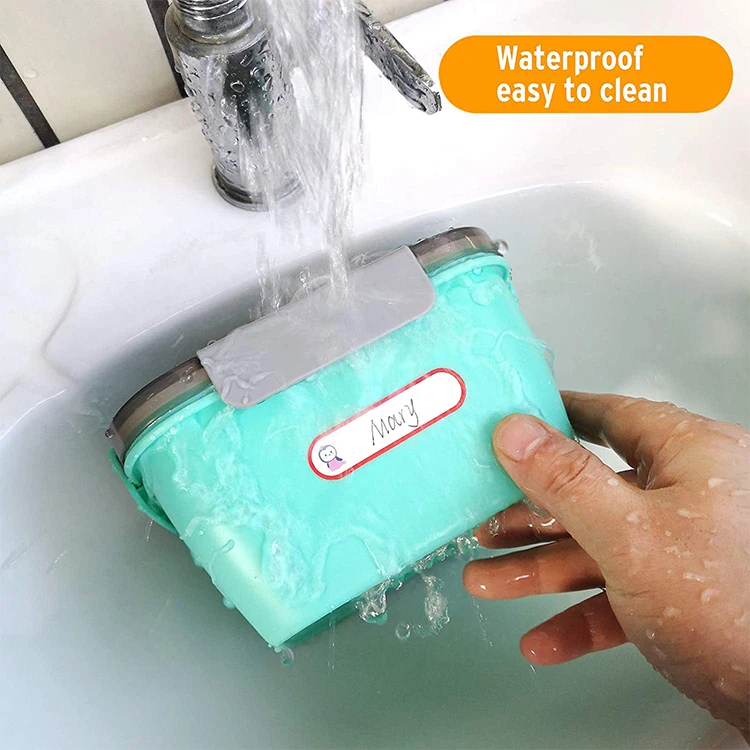 Cute designs water resistant cartoon decorative name label stickers for kids