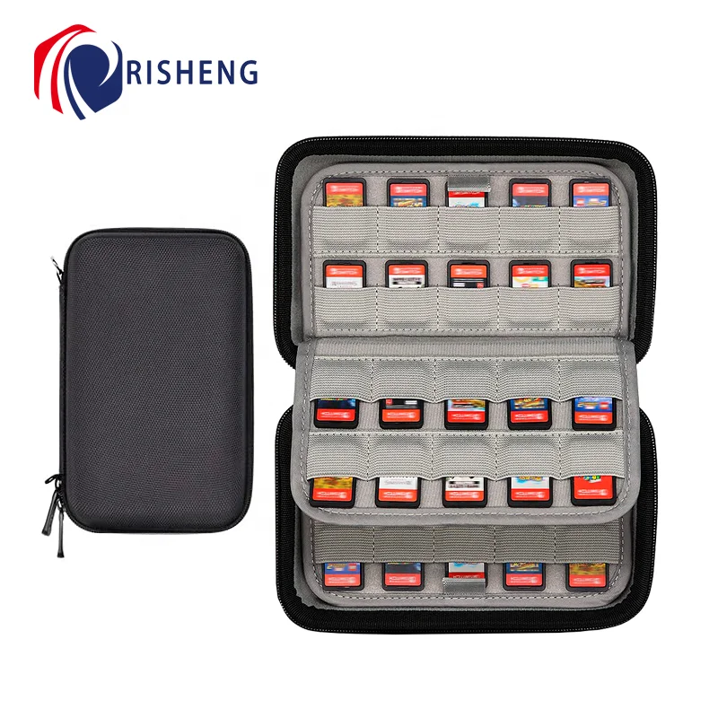 Hard Shell 80 Switch Game Travel Case Compatible with Nintendo Switch or PS Vita Games or SD Cards Storage Bag Home Organizer