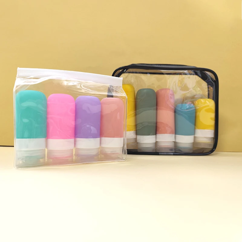 Leafree Bpa- free Tsa Approved Refillable Cosmetic Hand Size Tube Silicone Travel Empty Bottle with Accessaries Travel Kit
