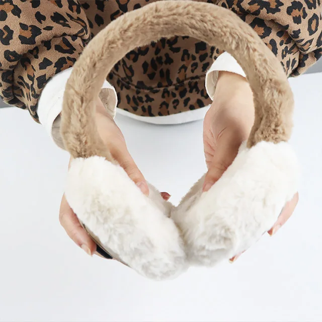 Electric storage heating High Quality Cold winter warmly foldable ears muffs custom fashionable fleece ear warmer earmuff