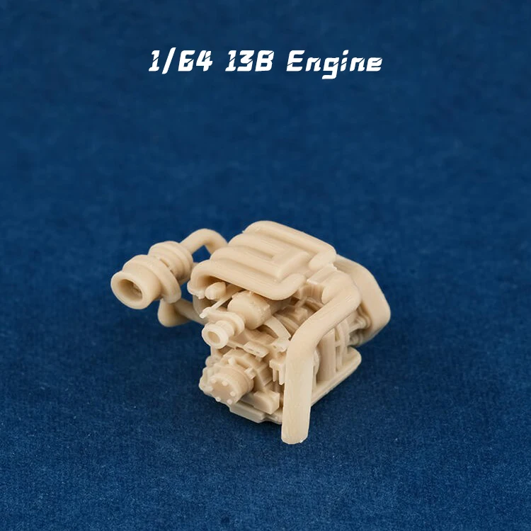 1/64 Vehicle Engine 13B Model Uncolored Resin Garage Scene Repair Tools Decoration Simulation Scene Toy