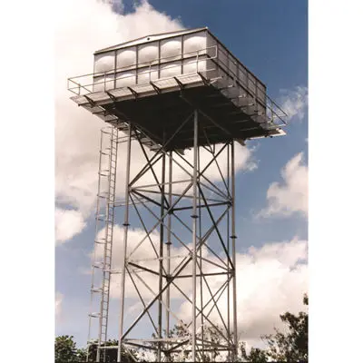 50M3 Water Tank Tower Hot Dipped Galvanized Water Tank Pressed Steel High Steel with 8m 5*5*2m Industrial Technical 30-50 Years