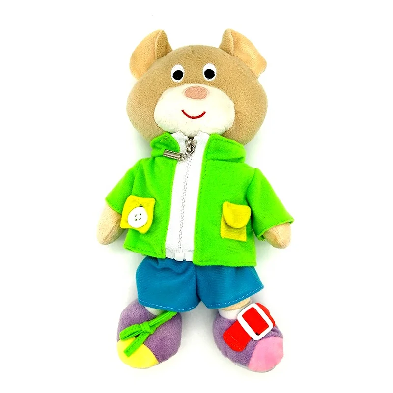 
baby educational stuff plush soft toys bear for learning and training the ability to wear 