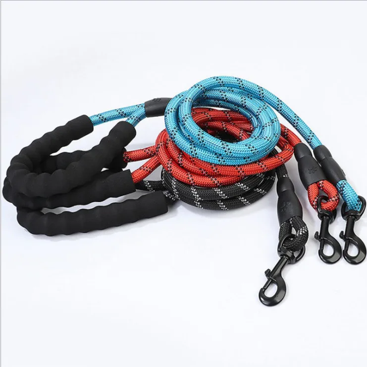 Soft Foam Handle Multicolor Strong Durable Braided Pet Dog Leash Reflective Dog Leashes Training Climbing Rope Collar