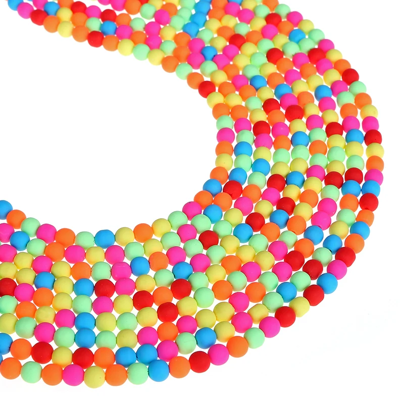 Разноцветные Круглые бусины из полимерной глины, буддийский молитвенный браслет на запястье, бусины из глины россыпью для изготовления ювелирных изделий своими руками