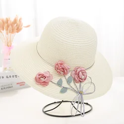 Wholesale ladies straw visor hat ladies bucket hat beach summer beach big floppy straw hats