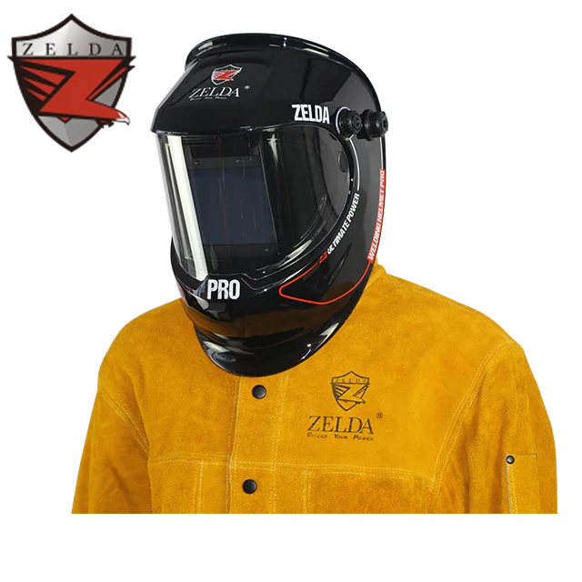 High Quality Black Helmet for Iron Fibra De Carbono Soldadura Casco Full Black Welding Helmets with Big Screen