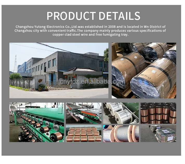 High Conductivity Wire Manufacturer 0.12mm 0.15mm 0.20mm 1.00mm Copper  Clad Steel Wire cable CCS