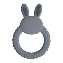 Custom newborn baby design Food grade infant teething chewing silicone bunny animal teether baby toy