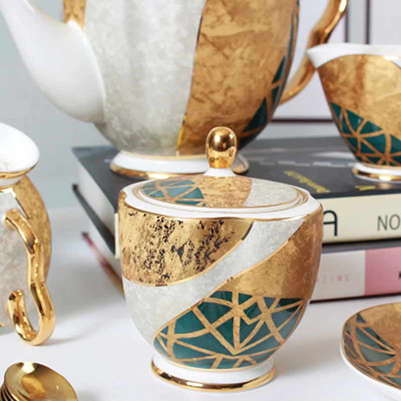 good quality New design factory price hot selling ceramic coffee cup pot set and saucer for home and restaurant usage