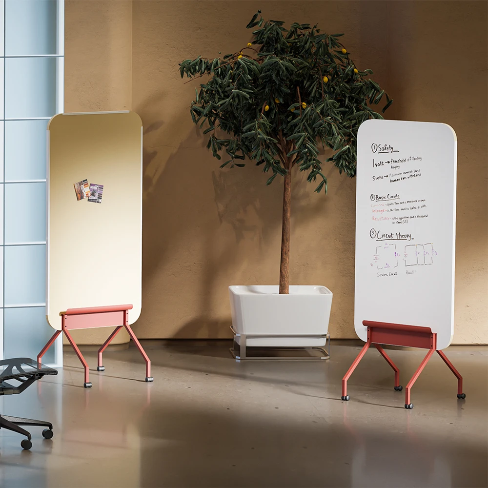 Mobile Double Sided Rotating Laminate Whiteboard With Aluminum Frame For Classroom