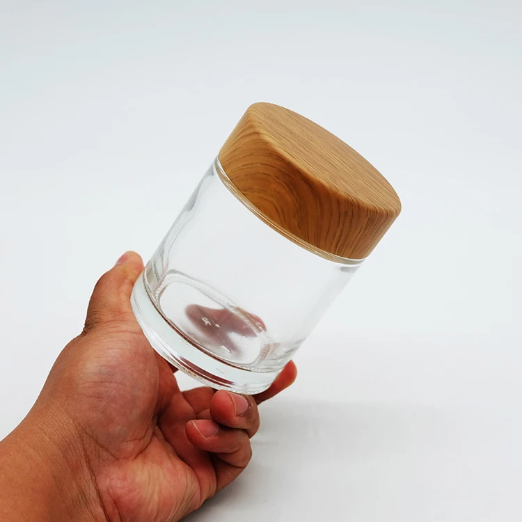 Высококлассная цилиндрическая прямая пластиковая крышка без протечек сверхмощная стеклянная бутылка 750 мл прозрачная банка с деревянной крышкой