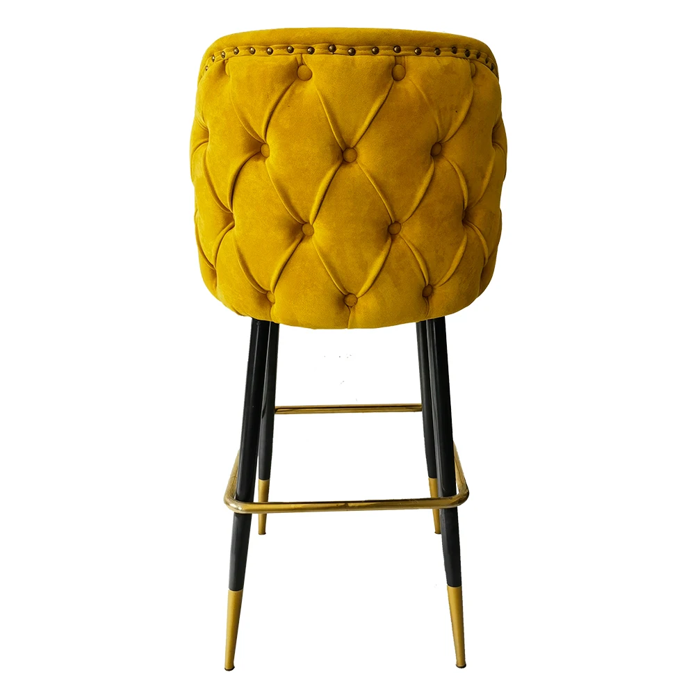 Легкая Роскошная высококачественная мебель для ресторана, металлический коммерческий высокий стул, бархатный барный стул