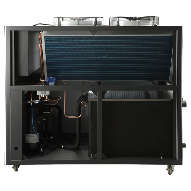 
50C T3 working ambient temperature 36KW air cooled water tank with coil chiller 