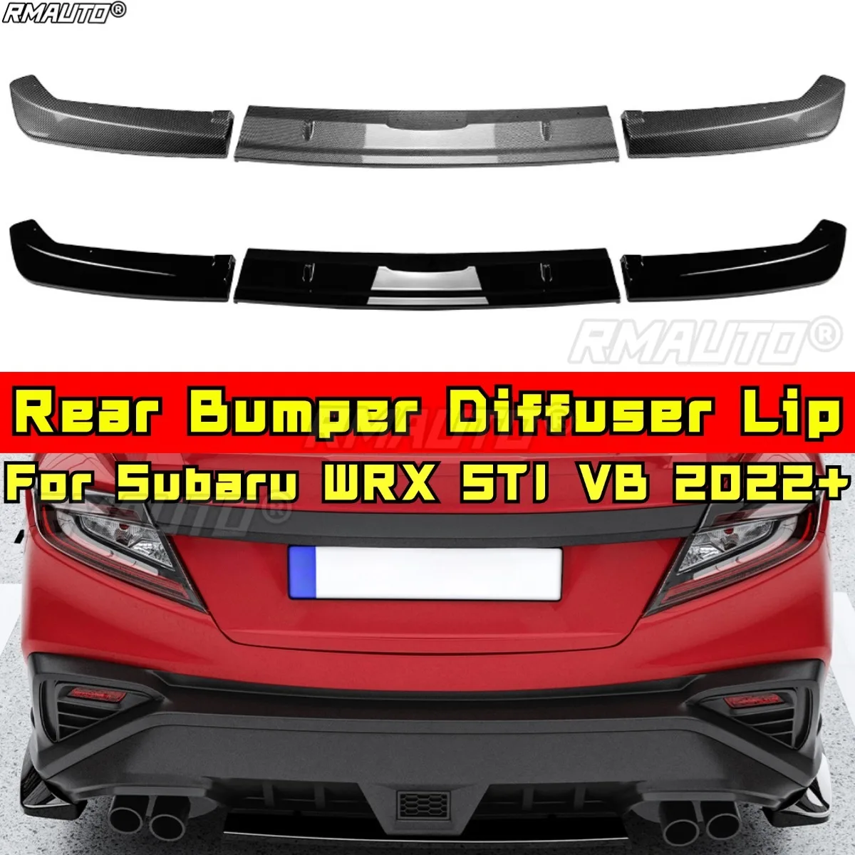 Rear Bumper Diffuser Lip Spoiler Rear Bumper Splitter For Subaru WRX STI VB 2022+ Body Kit Car Accessories