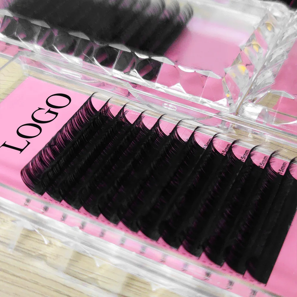 Lash trays matte black custom logo eyelash extension private label eye lash extensions supplies