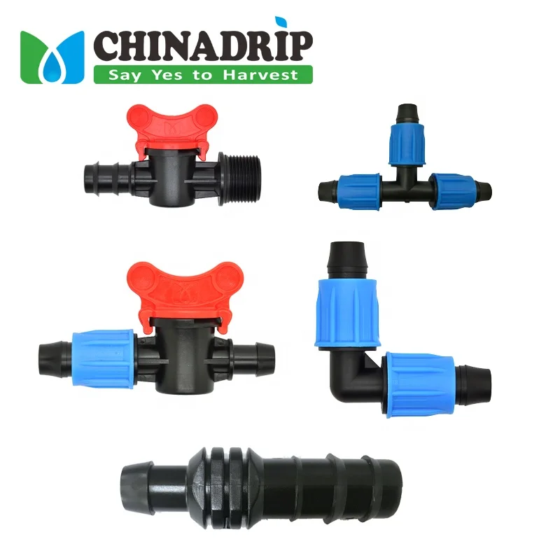 Plastic Material Irrigation Fittings Drip Tape Fittings for Farm System and Drip Irrigation System