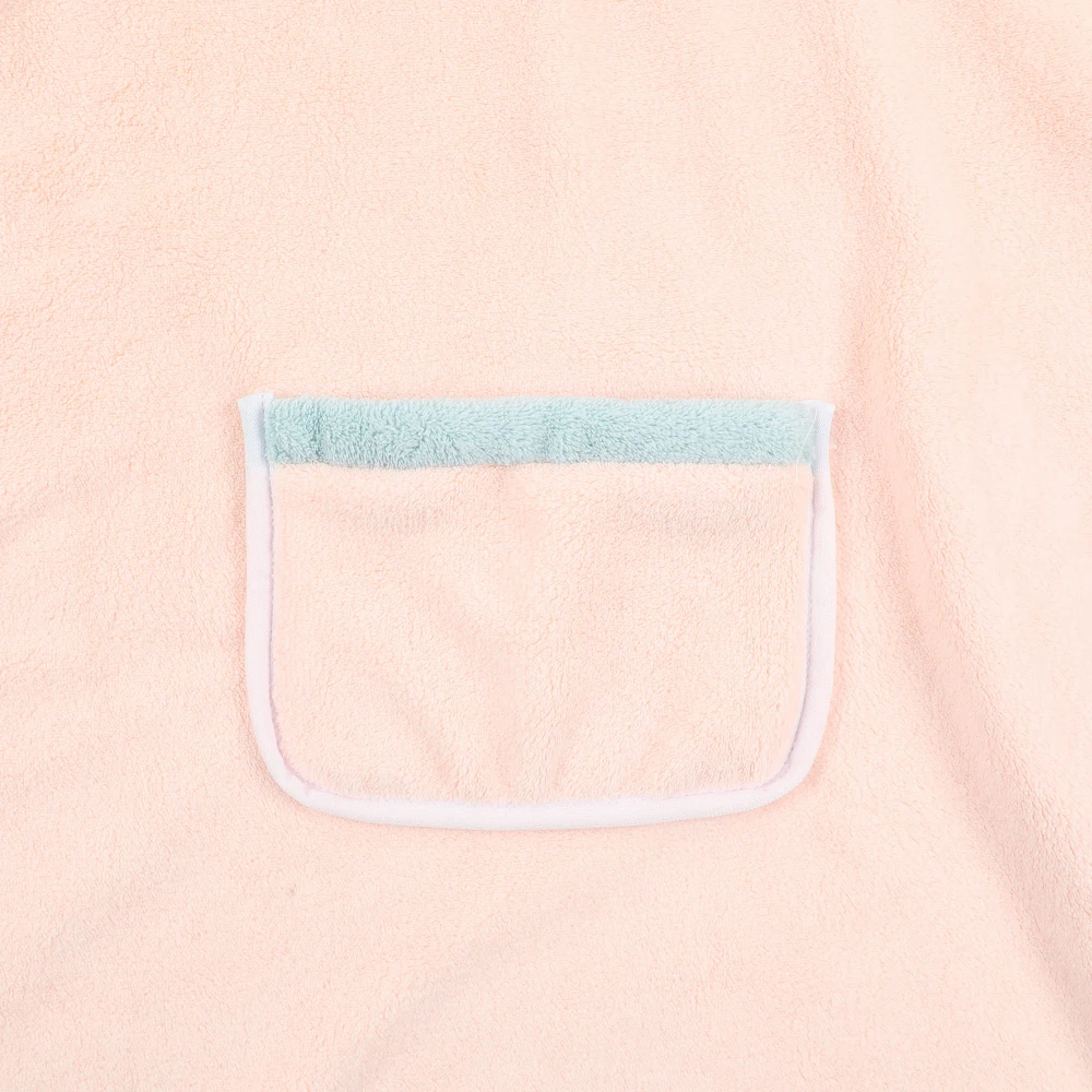 Wholesale Microfiber Coral Fleece Hooded Beach Suit Absorbent Quick-Dry Soft Cape Bathrobe