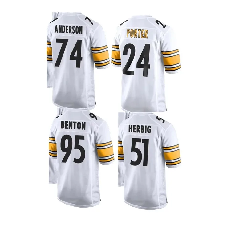 2024 новые американские футбольные майки 24 porter 51 Herbig 74 Anderson 77 Jones 95 Benton