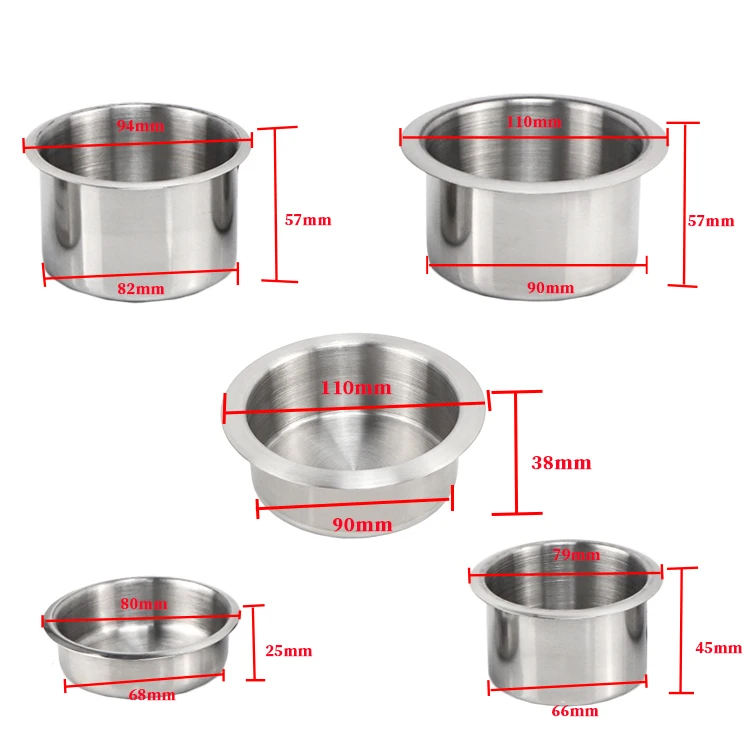 WINSTAR 105*85*H55 mm Modern 201Stainless Steel Recliner Sofa Chair Cup Holder for Car