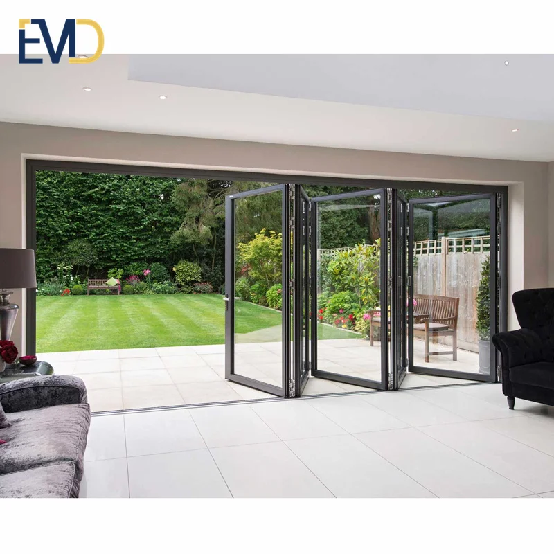 Современный стиль новый дизайн вилла звукоизоляционные алюминиевые балконные двустворчатые дверные профили от производителя