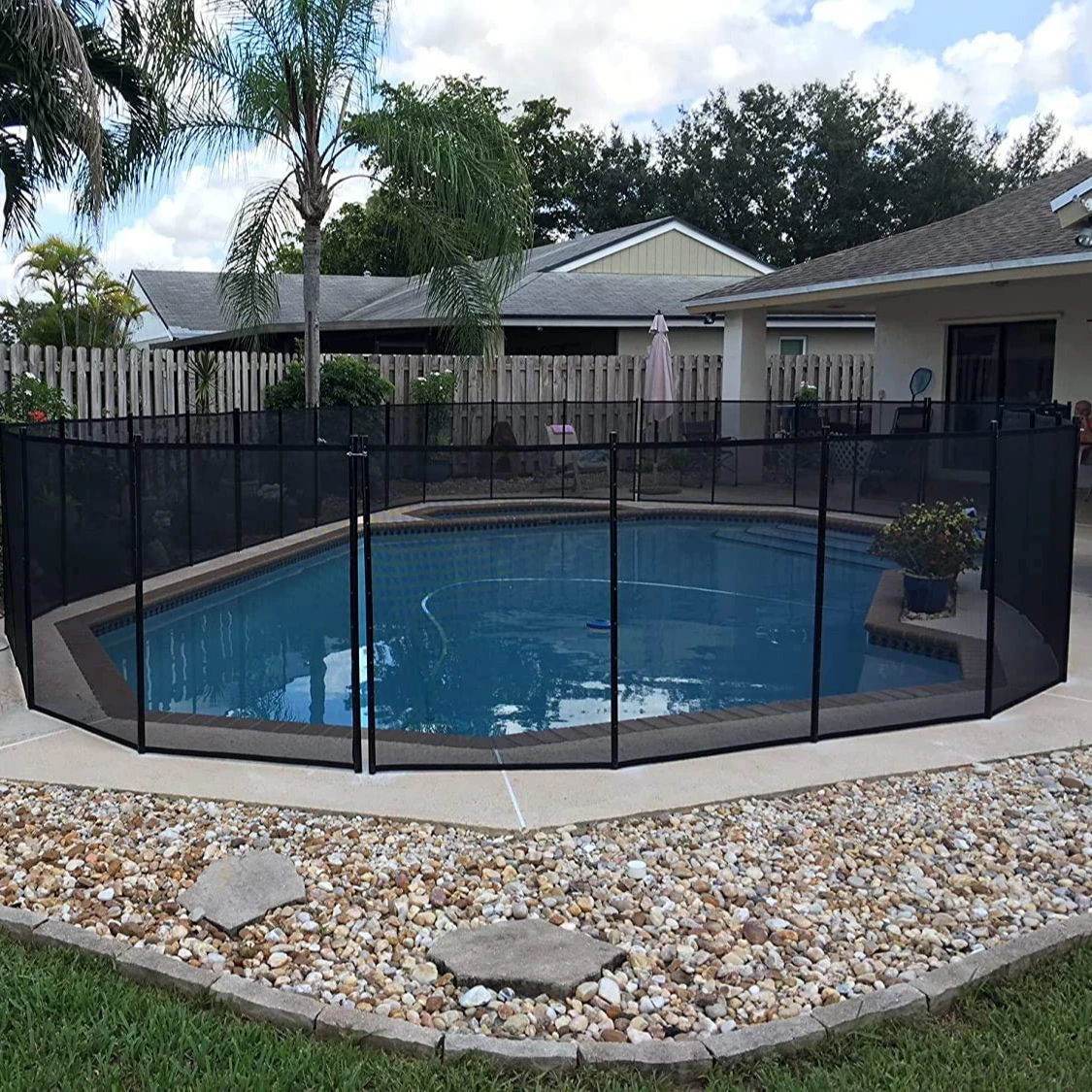 outdoor pool fence metal safety fence
