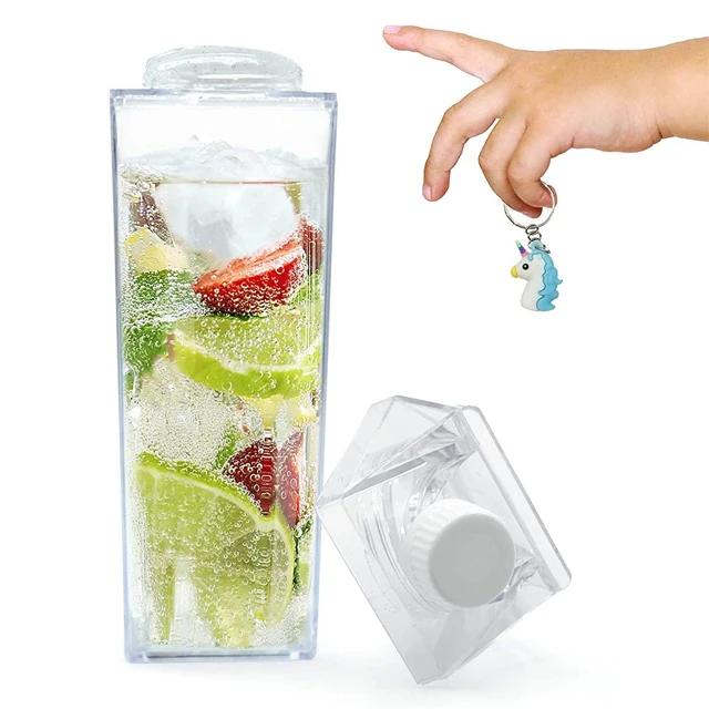 
Bpa Free Rectangle Reusable Leakproof Transparent Plastic Milk Carton Water Bottles 