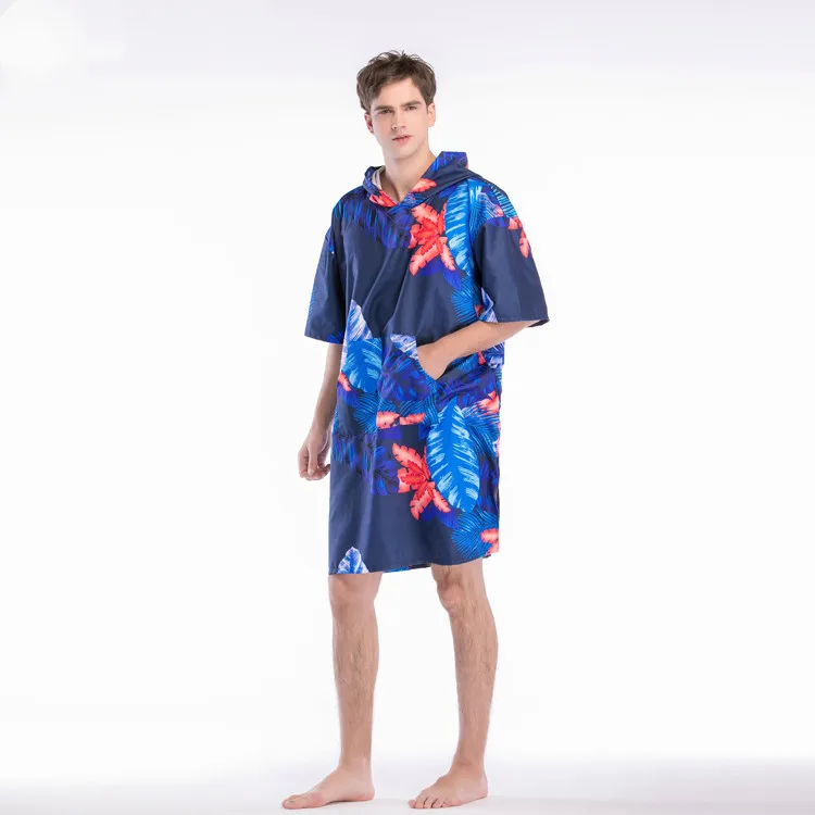 
Custom Printed Microfiber Suede Surf Poncho Towel or Microfiber Terry Cloth Beach Robe 
