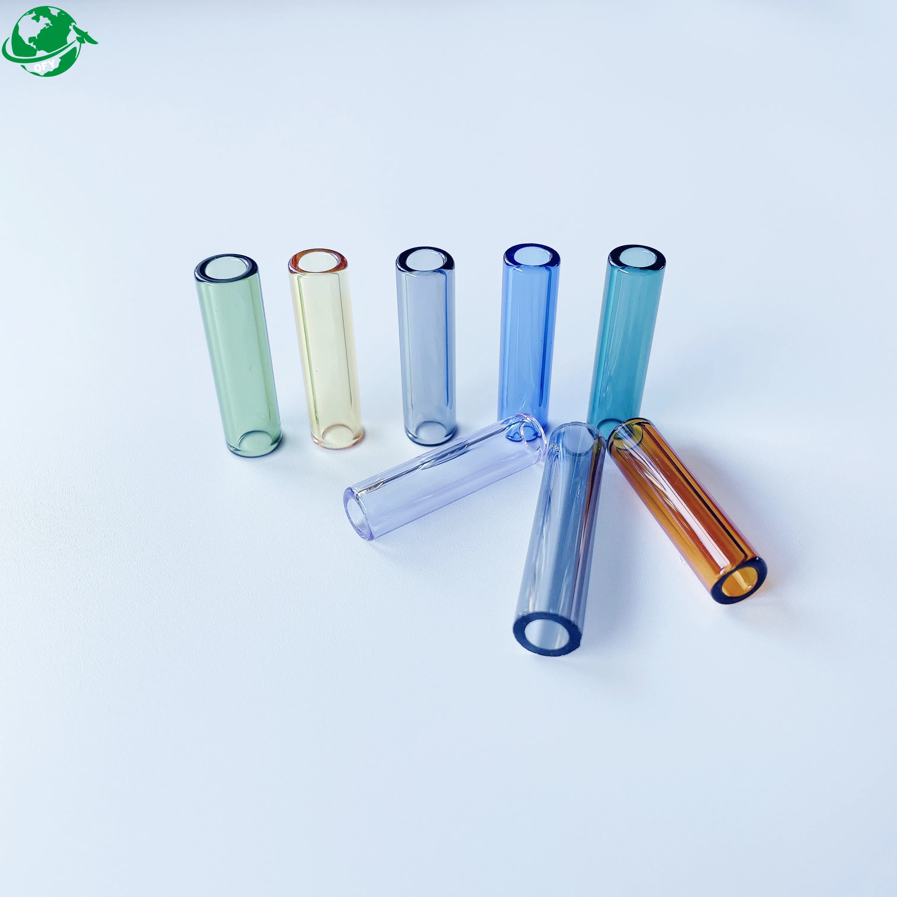 Flat mouth 10*35mm 9*35mm 6*35mm custom logo Gold Glass Tip for large order