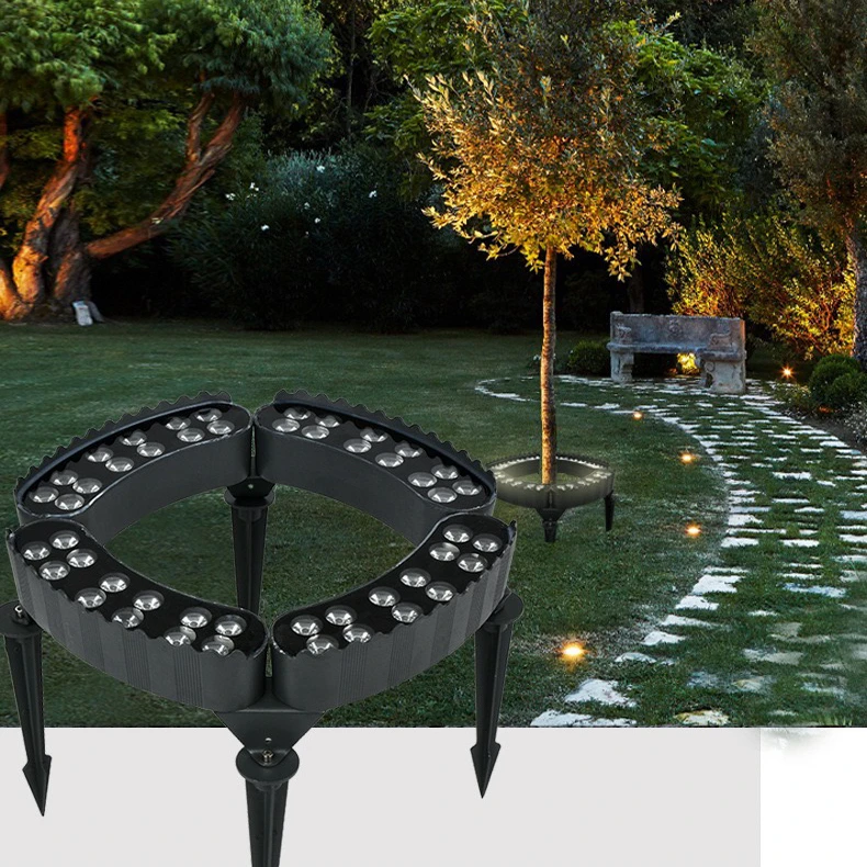 15W Black LED Solar Hug Tree Light Solar Hold Column Lamp Ring Garden Led Spot Light Ip65 Outdoor Landscape Spotlight