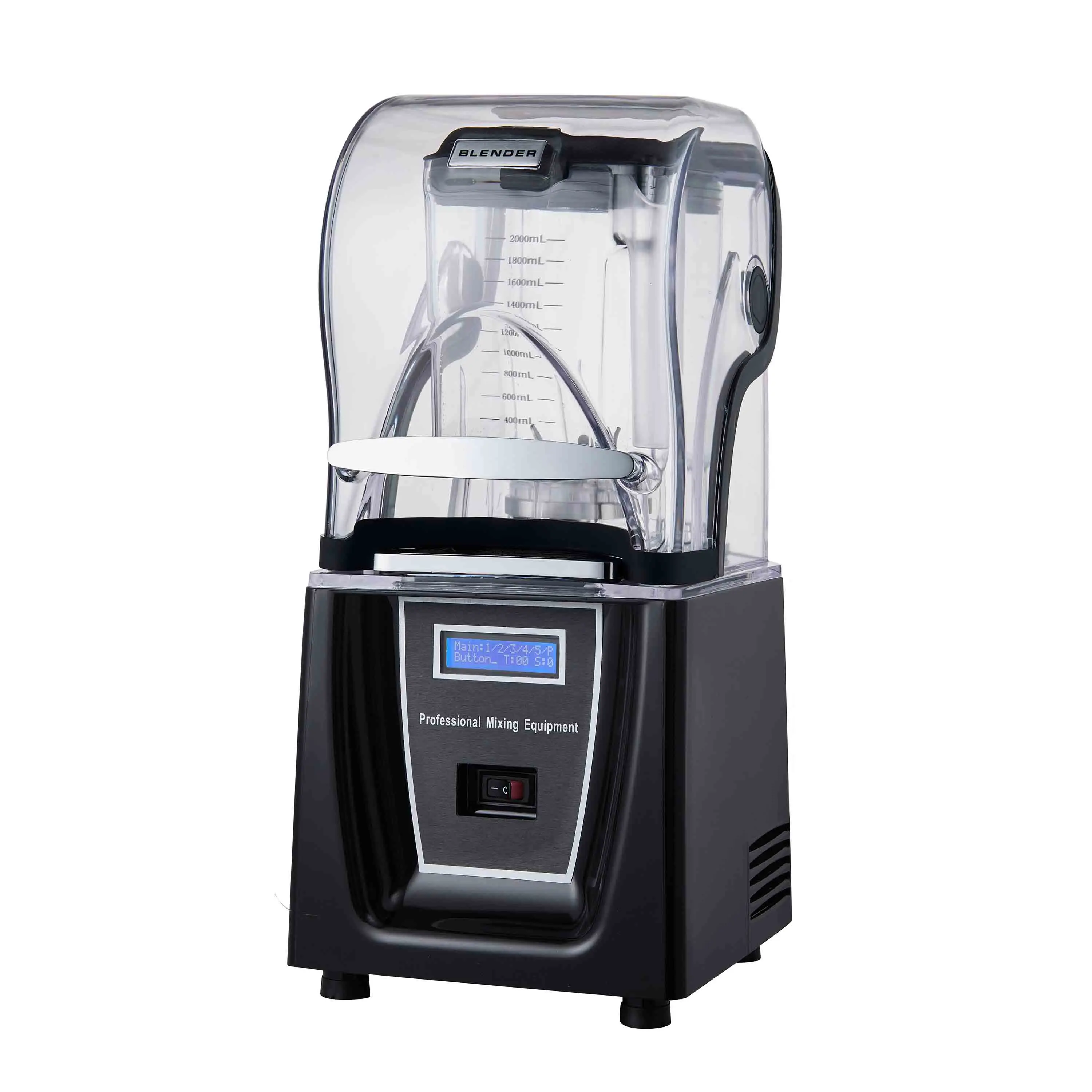 2L Commercial kitchen appliances Smoothie Blender with Sound Cover Professional Low Noise 1800W Electric juicer blender