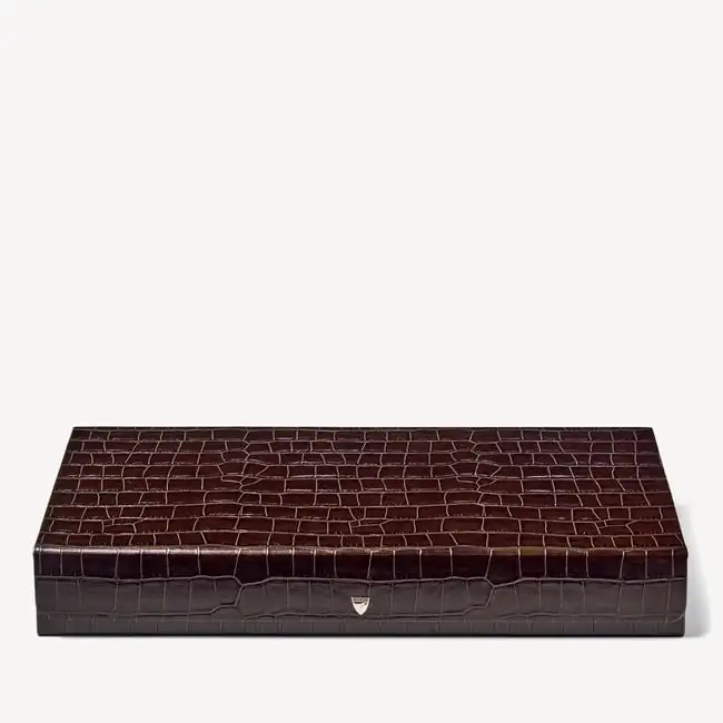 Custom Large Backgammon Set for Adults and Kids Classic Board Game with Premium Leather Case Chess Games