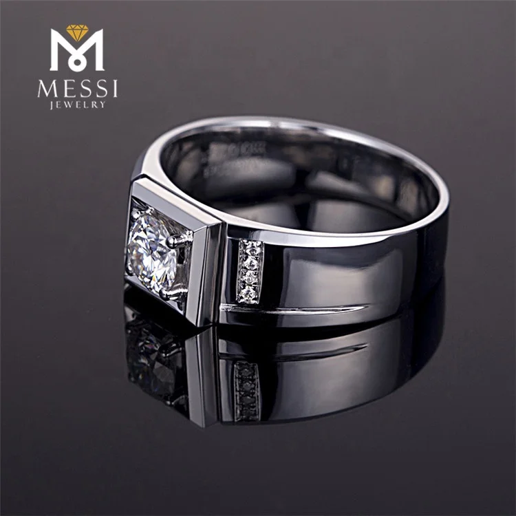 Messi Jewelry high quality 14k gold jewelry wholesale  AU750 mens moissanite rings