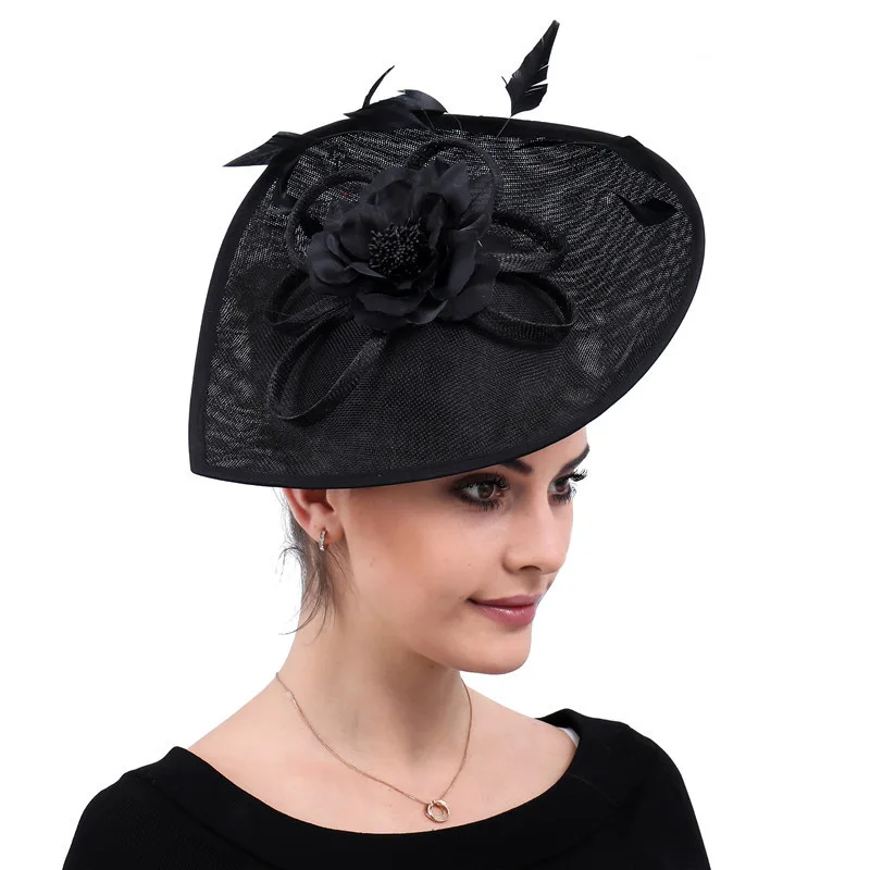 Women quality Fascinators fabric flower feather headpiece hair fascinator hats for ladies 2023