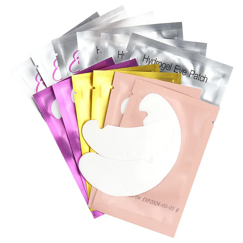 Custom logo gel patch eyelash eye pads for eyelash extensions hydrogel gold lint free under eye patches