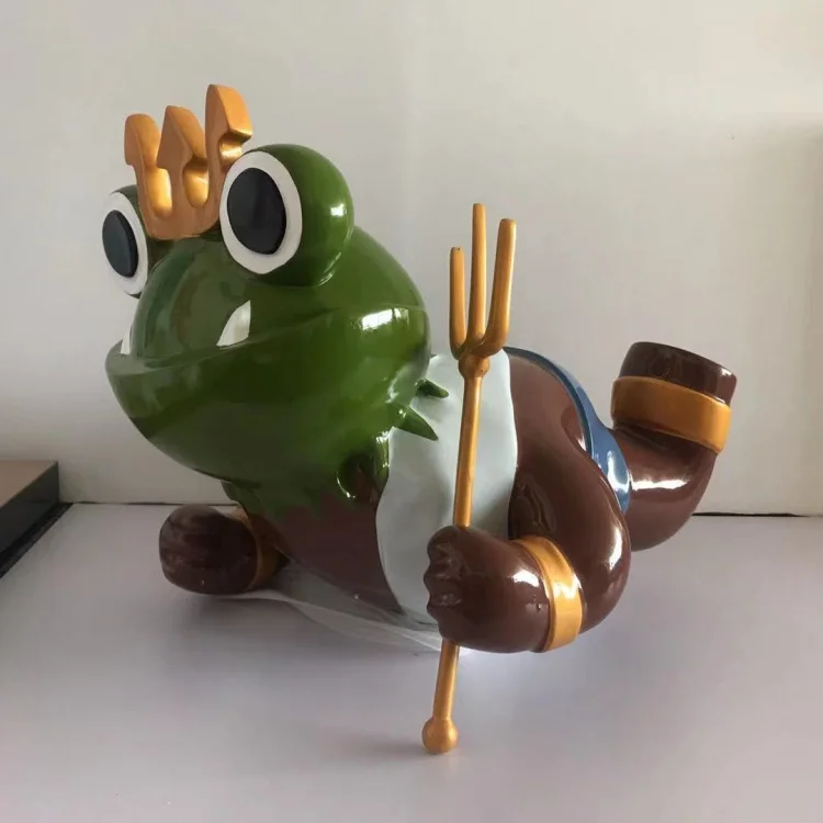 2024 new product Resin fly Frog Statue Outdoor Garden Decoration Cartoon Animal Ornaments Fiberglass Frog Figure Statue
