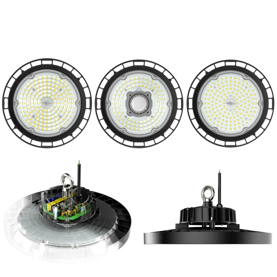Warehouse Explosion-Proof UFO High Bay LED Lighting Lamp 100W 150W 200W Lights Aluminum Body IP66 Reflector