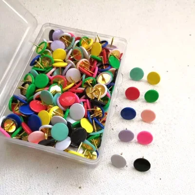 Wholesale office creative stationery 100 pcs 12 color selection cork board pushpin thumbtack